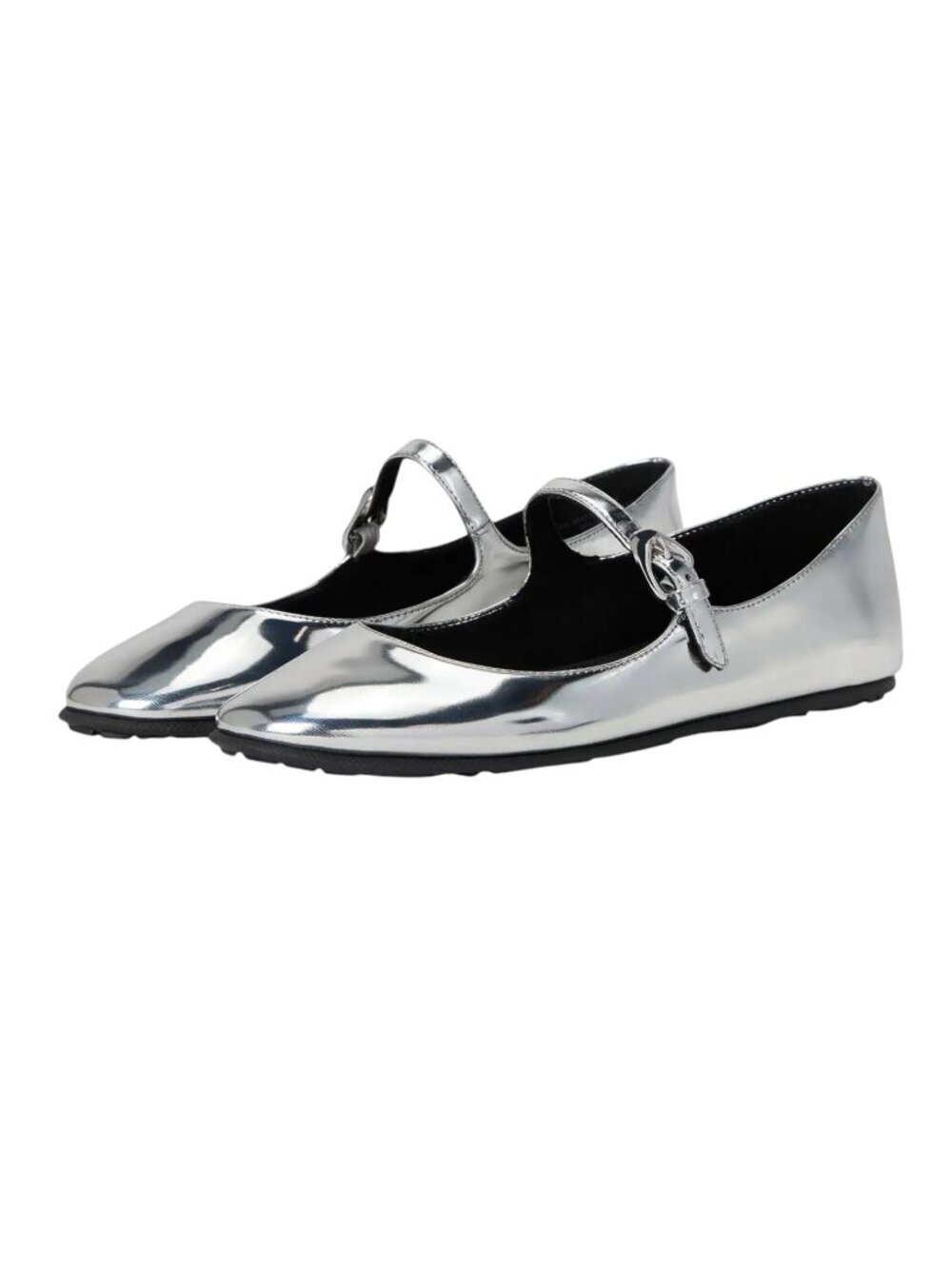 Aerosoles Perry Silver Mirror Metallic Flat Mary Jane 7.5